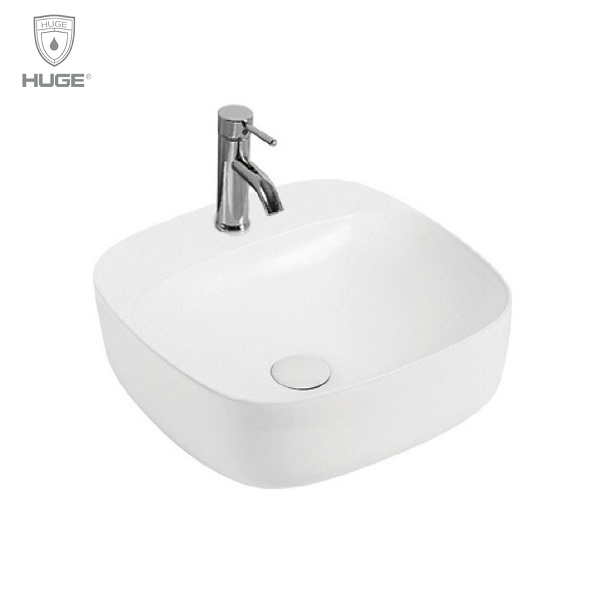 Chậu rửa lavabo chân lửng Huge H-LV501 (510x450x195mm) - Image 6