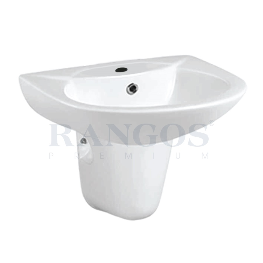 Chậu rửa lavabo chân lửng Rangos RG-6006-1 (D520xR440xC490mm)