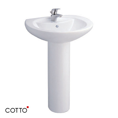 Chậu rửa lavabo COTTO C0107/C411 (Chân dài)