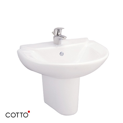 Chậu rửa lavabo COTTO C0237/C4201 (Chân lửng)