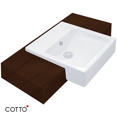 Chậu rửa lavabo COTTO C02717 (bán âm bàn)