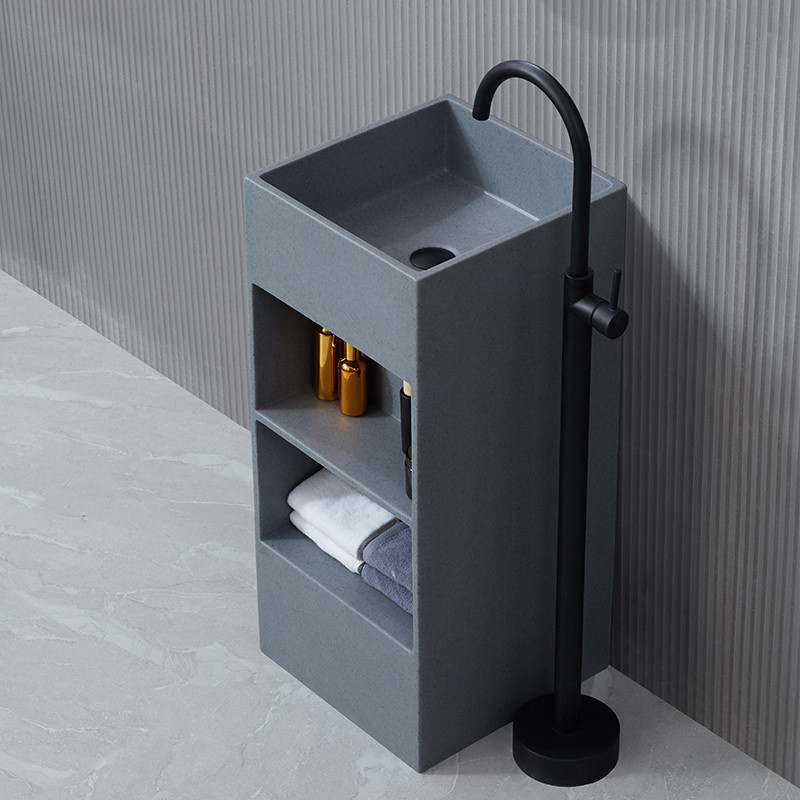 Chậu rửa lavabo đá tự nhiên nghệ thuật chân đứng Miken MKC-2864V - Image 4
