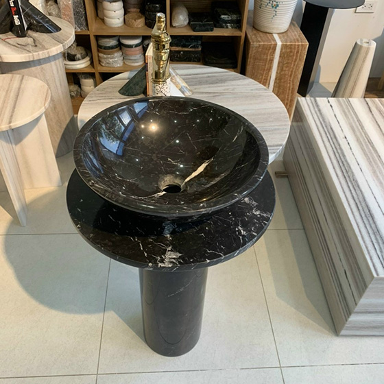 Chậu rửa lavabo đá tự nhiên nghệ thuật chân đứng Miken MKC-2866V - Image 6