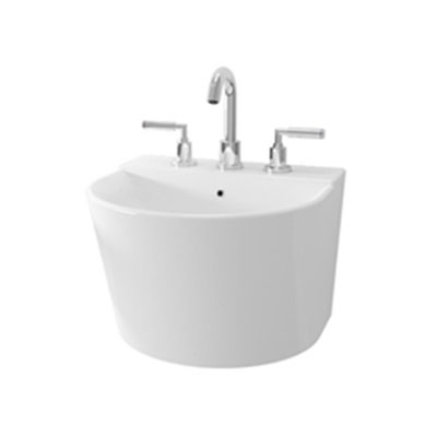 Chậu rửa lavabo đặt bàn TOTO Linear Ceram LT4715G17#XW trắng bóng (bộ thoát thải VM5D417V) - Image 3