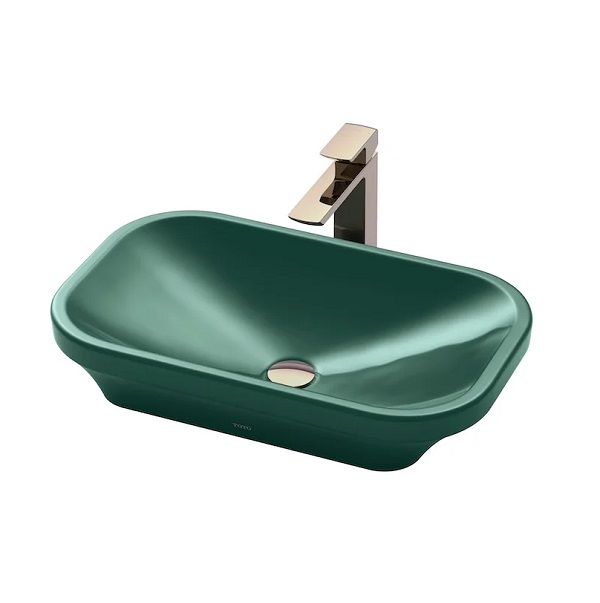 Chậu rửa lavabo đặt bàn TOTO Linear Ceram LT4715G17#XW trắng bóng (bộ thoát thải VM5D417V) - Image 4