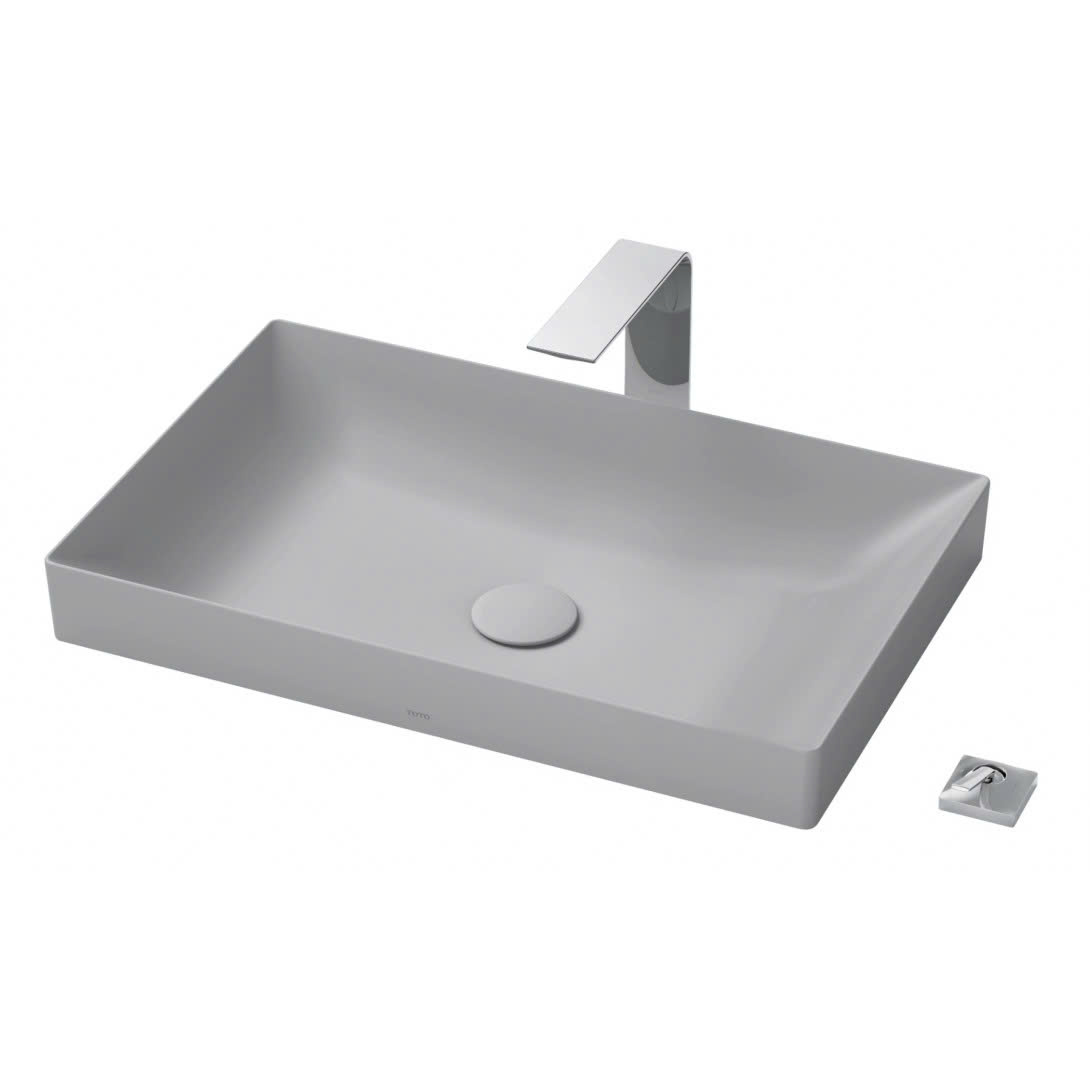 Chậu rửa lavabo đặt bàn TOTO Linear Ceram LT4716G19#MGR màu xám mờ (bộ thoát thải VM5D419V)