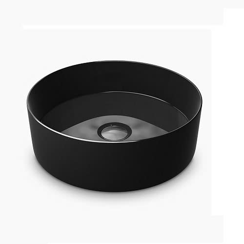 Chậu rửa lavabo đặt bàn tròn màu đen thành mỏng Kohler Mica K-90012T-7