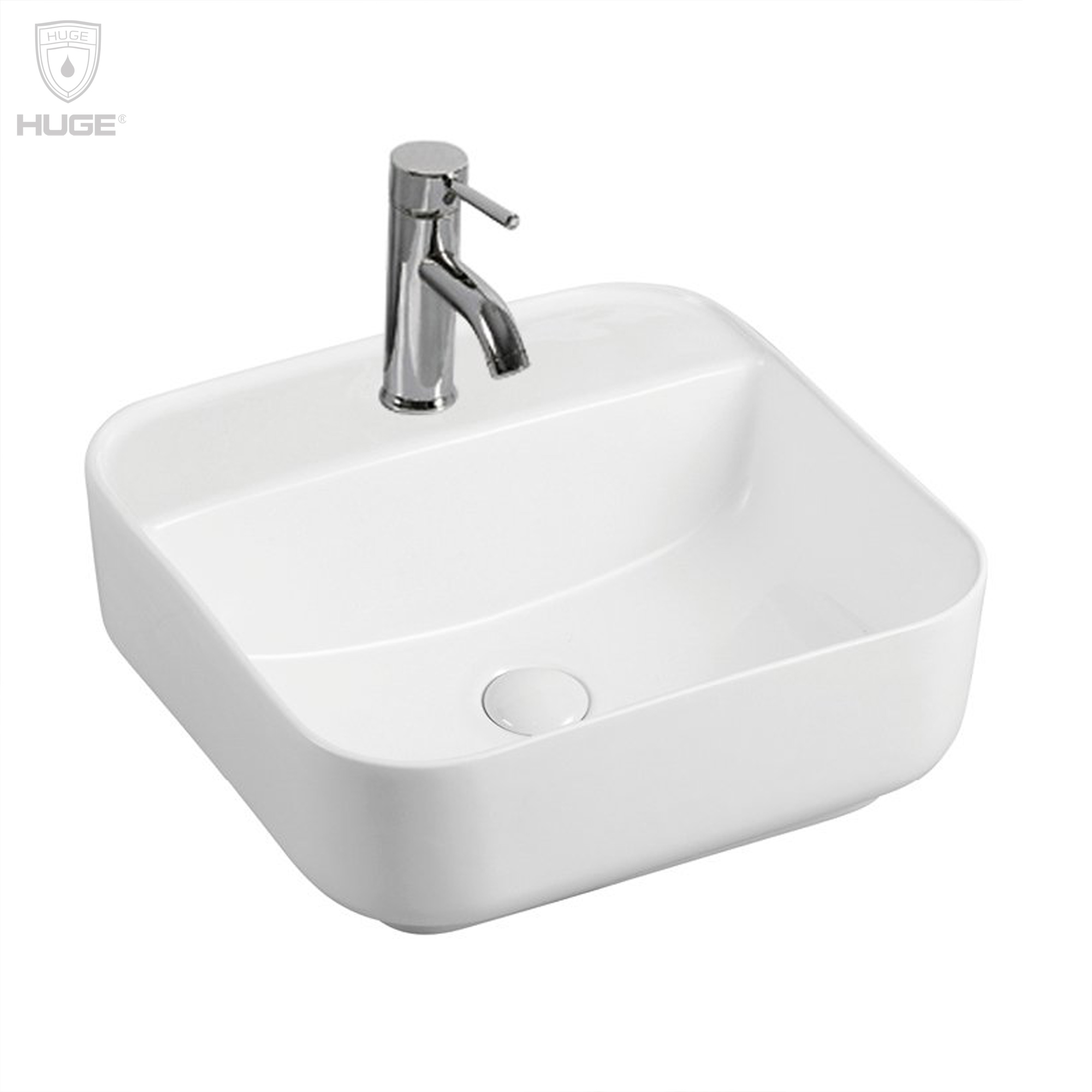 Chậu rửa lavabo đặt góc Huge H-LVG400 (400x380x145mm) - Image 3