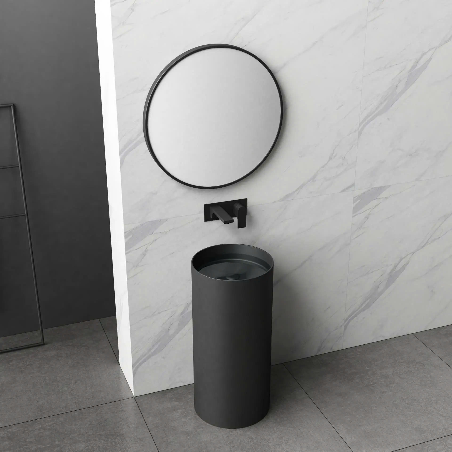 Chậu rửa lavabo hình tròn Inox 304 màu đen Miken MKC-3612BL (380x380x110 / 400x400x130mm) - Image 3