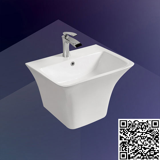 Chậu rửa lavabo màu đen âm bàn hình vuông Miken MKC-00225B (520x370mm) - Image 3
