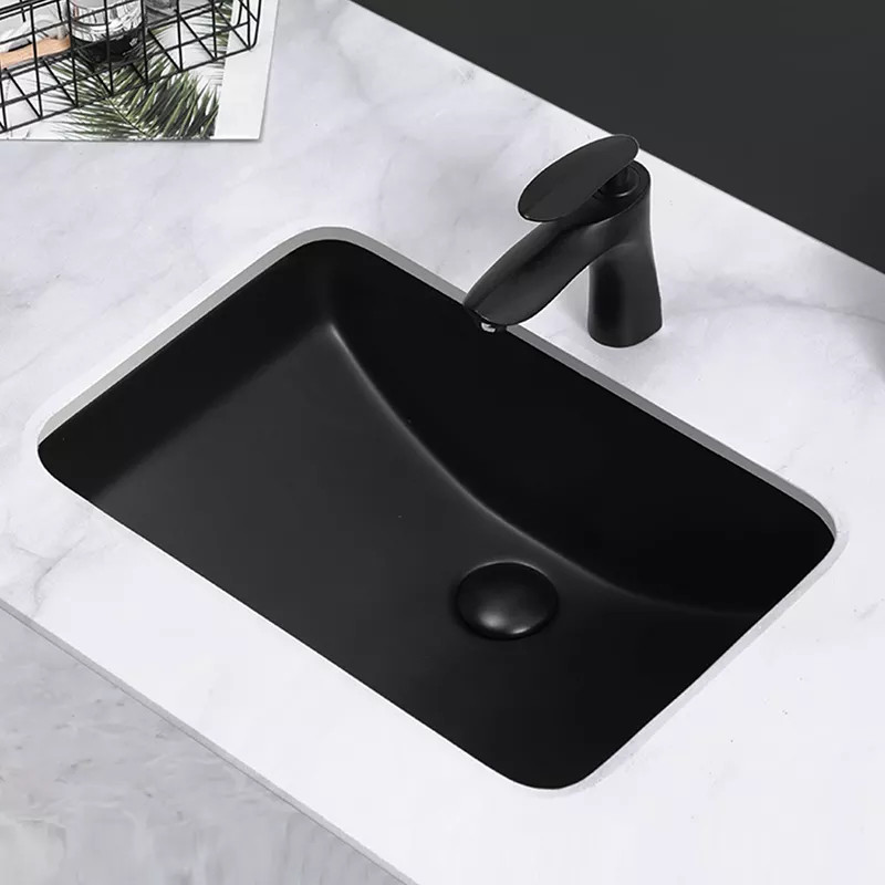 Chậu rửa lavabo màu đen âm bàn Miken MKC-1415B (600x410mm) - Image 5