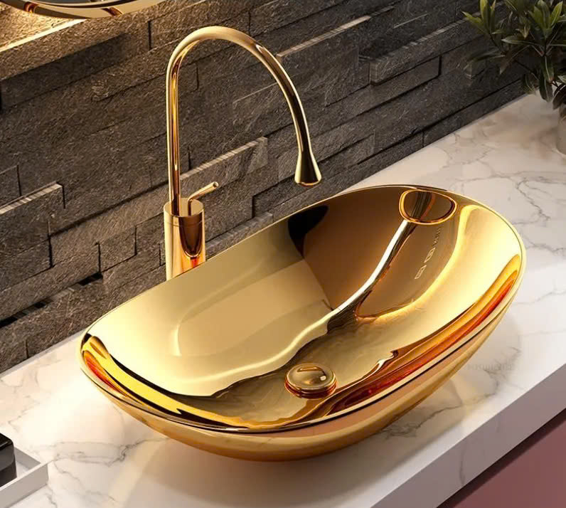 Chậu rửa lavabo màu đen nghệ thuật Miken MKC-210 - Image 5