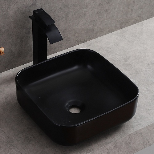 Chậu rửa lavabo màu đen nghệ thuật Miken MKC-211 - Image 4