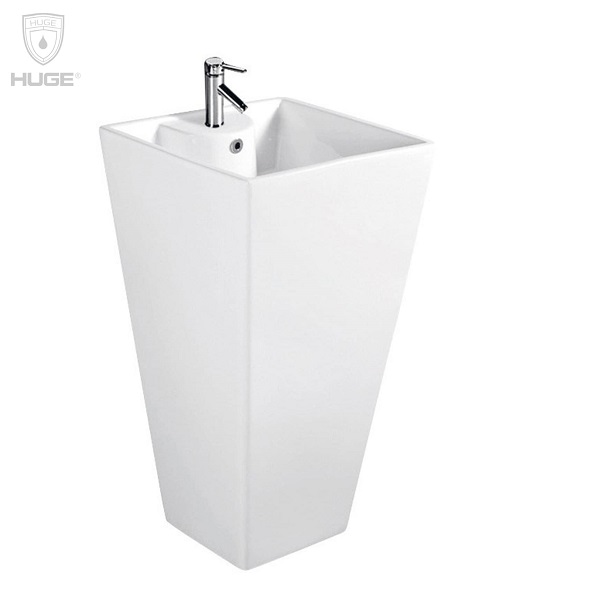 Chậu rửa lavabo nghệ thuật chân đứng Huge H-LS002 (500x500x840mm)