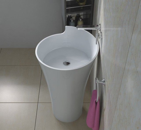Chậu rửa lavabo nghệ thuật đá nhân tạo chân đứng Miken MKC-882W - Image 6