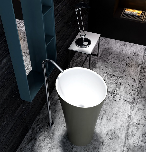 Chậu rửa lavabo nghệ thuật đá nhân tạo chân đứng Miken MKC-884W - Image 5