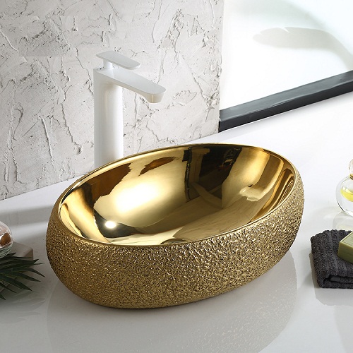 Chậu rửa lavabo nghệ thuật mạ vàng 158 - Image 6