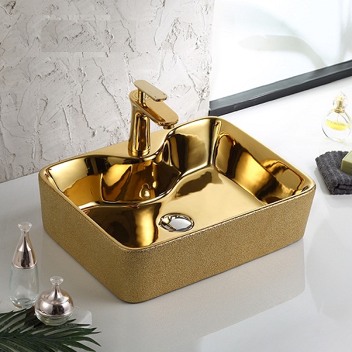 Chậu rửa lavabo nghệ thuật mạ vàng 7812 - Image 6