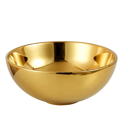 Chậu rửa lavabo nghệ thuật mạ vàng 8458G - Image 3