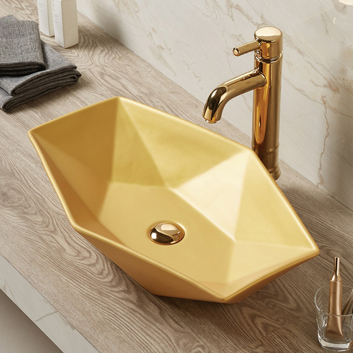Chậu rửa lavabo nghệ thuật mạ vàng G324 - Image 5