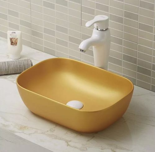 Chậu rửa lavabo nghệ thuật mạ vàng hoa văn Miken MKC-4938GW - Image 3