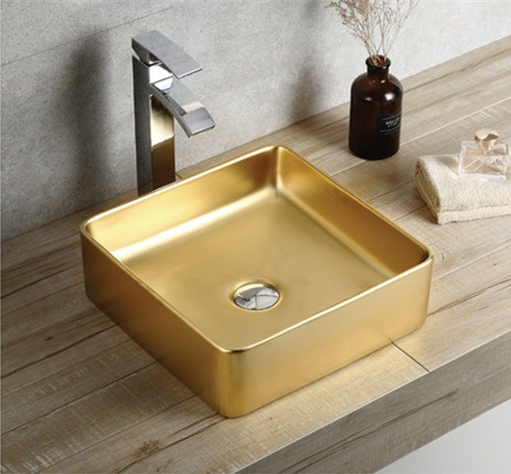 Chậu rửa lavabo nghệ thuật mạ vàng hoa văn Miken MKC-4938GW - Image 4