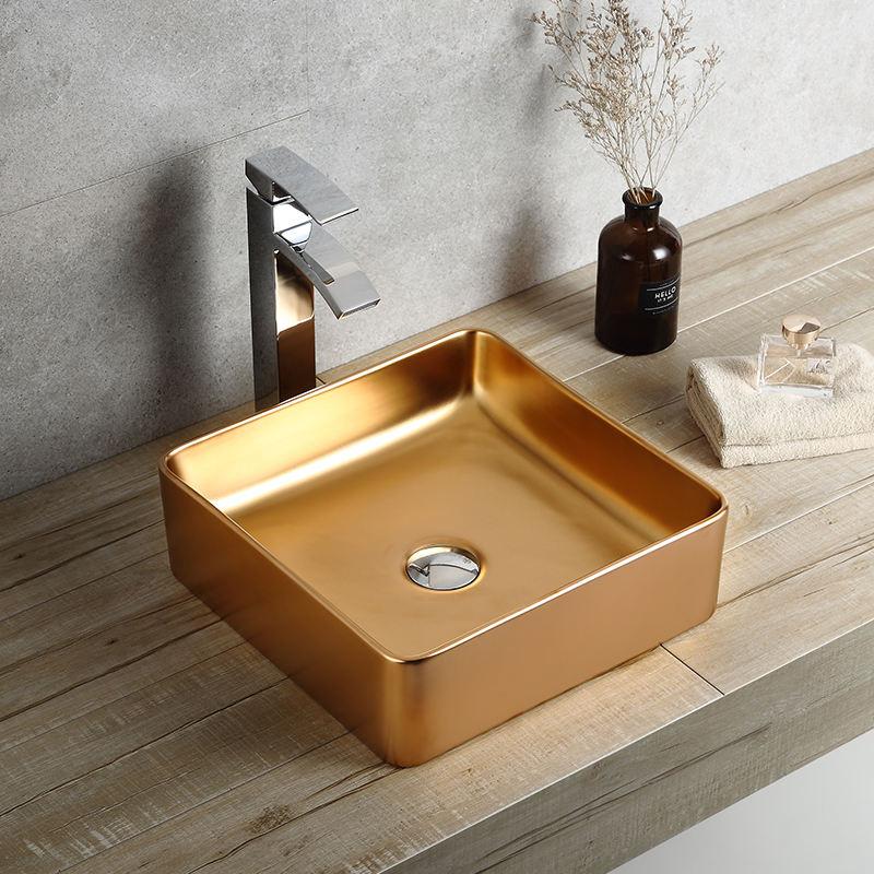 Chậu rửa lavabo nghệ thuật mạ vàng LARTO 8028G - Image 3