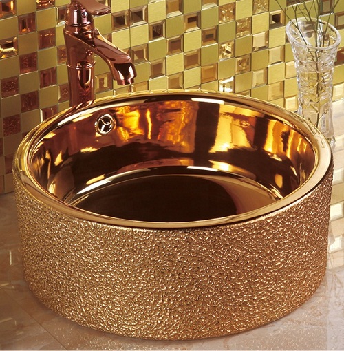Chậu rửa lavabo nghệ thuật mạ vàng MKC-489 - Image 6