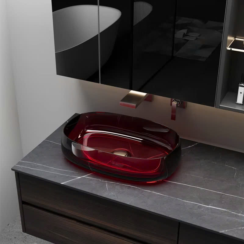 Chậu rửa lavabo nghệ thuật Miken 855 (58x38x16cm và 48x34x15cm) - Image 6