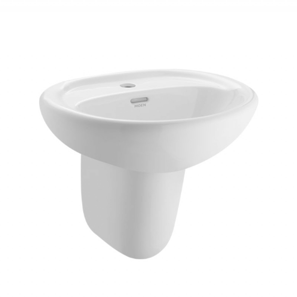 Chậu rửa lavabo treo tường chân lửng MOEN YOSEMITE SW51111PD (505x405x495mm)