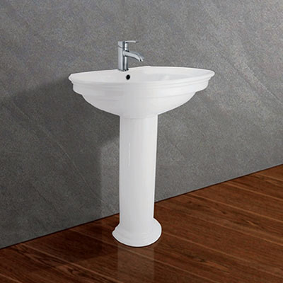 Chậu rửa lavabo treo tường Viglacera VU6 và chân V0.25 (600x470mm) - Image 3