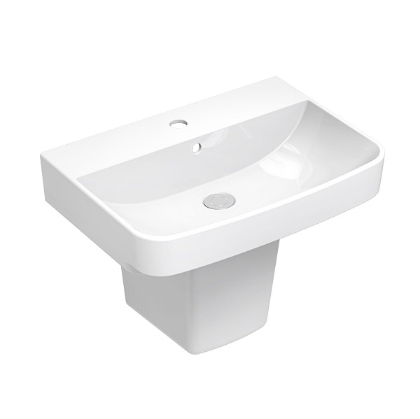Chậu rửa lavabo treo tường Viglacera VU7 và chân V0.25 (750x470mm) - Image 6