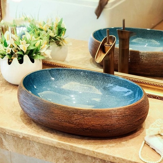 Chậu rửa lavabo vân đá lòng trắng hình chữ nhật Miken MKC-6011-F - Image 5