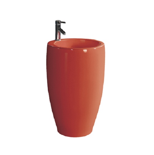 Chậu rửa mặt chân đứng màu đen Miken MKC-6031B - Image 3