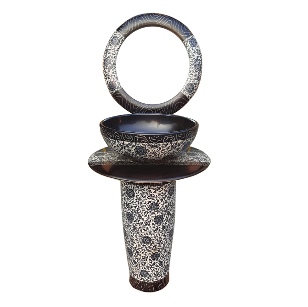 Chậu rửa mặt chân đứng Miken MKC-6031 (41x41x84cm) - Image 5