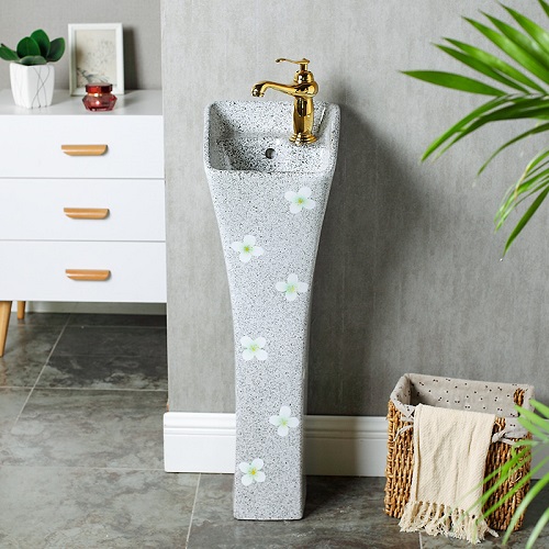 Chậu rửa mặt chân đứng Miken MKC-6034 (43x43x87cm) - Image 3