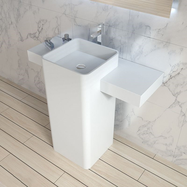 Chậu rửa mặt đá nhân tạo nghệ thuật chân đứng màu hồng Miken MKC-S8905P - Image 6