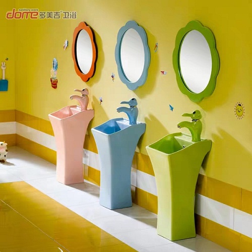 Chậu rửa mặt dành cho trẻ em bàn đá vuông (5 màu sắc) - Image 4