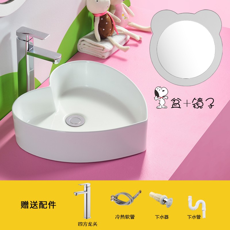 Chậu rửa mặt dành cho trẻ em bàn đá vuông MKV-881 (5 màu sắc) - Image 5