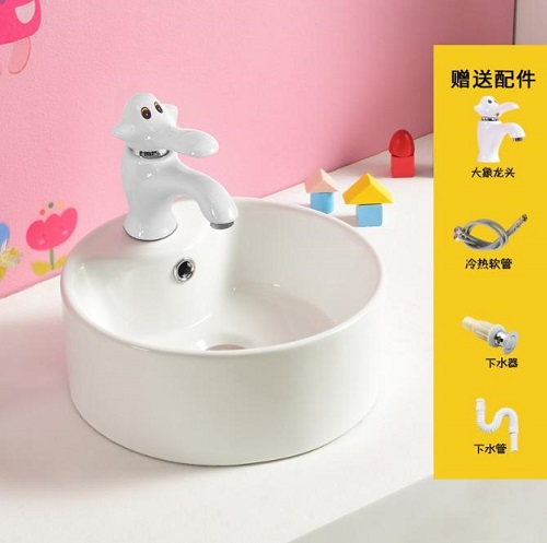 Chậu rửa mặt dành cho trẻ em hình trái tim Miken MKC-5004W (Giá chưa vòi - 5 màu sắc) - Image 5