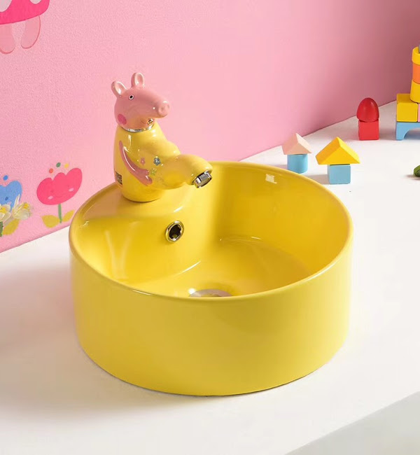 Chậu rửa mặt dành cho trẻ em tai mèo MKV-886 (Giá chưa vòi - 5 màu sắc) - Image 4