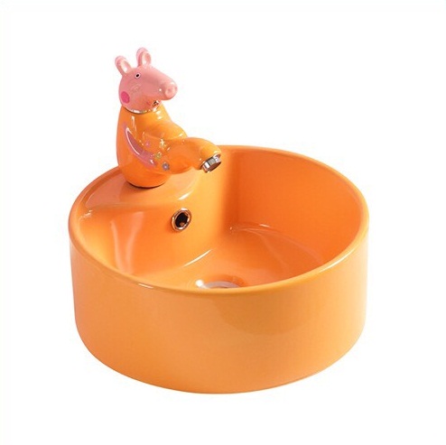 Chậu rửa mặt dành cho trẻ em treo tường chân đứng MKCTE-528W (Đặt hàng 10-20 ngày) - Image 3