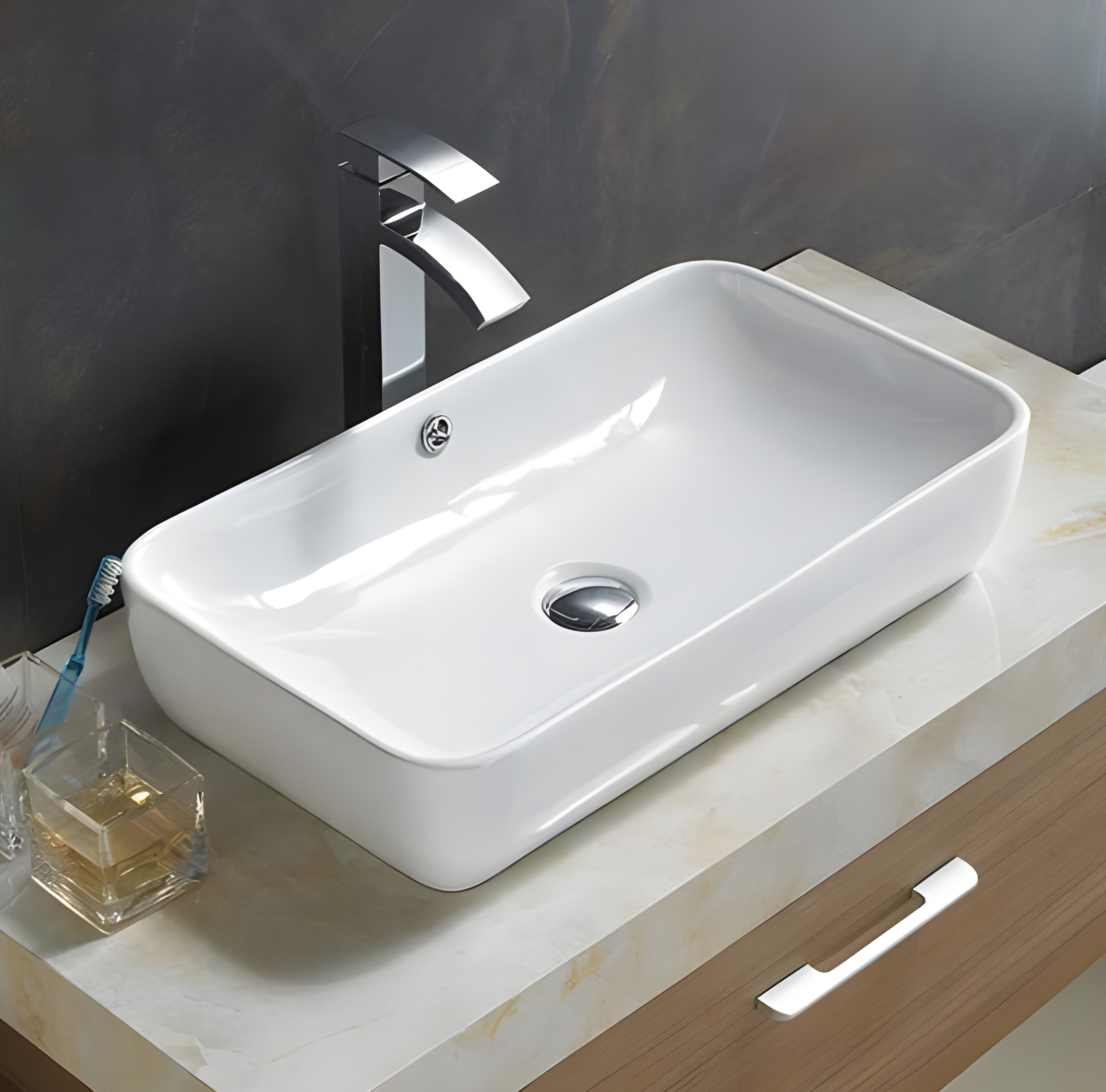 Chậu rửa mặt lavabo chân đứng HANJIN HJ-3150 - Image 6