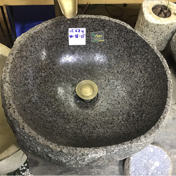 Chậu rửa mặt lavabo đá cuội Tây Bắc LC662 - Image 4