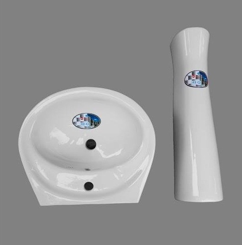 Chậu rửa mặt lavabo dương bàn đá hình ô van KOKKU 376-1 (415x335x150mm) - Image 3