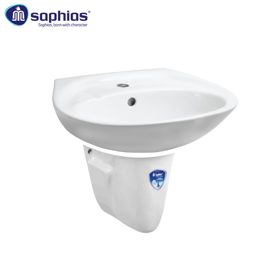 Chậu rửa mặt lavabo kèm chân lửng Saphias TS-207L3-TS207T - Image 5