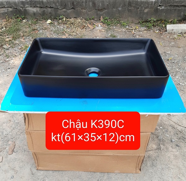 Chậu rửa mặt lavabo màu đen nghệ thuật Miken MKC-342 - Image 4
