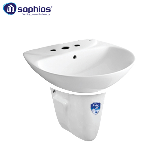 Chậu rửa mặt lavabo vân đá nâu Saphias TS-8013B - Image 5