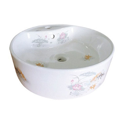 Chậu rửa mặt lavabo vân đá trắng đen Saphias TS-8007A - Image 5
