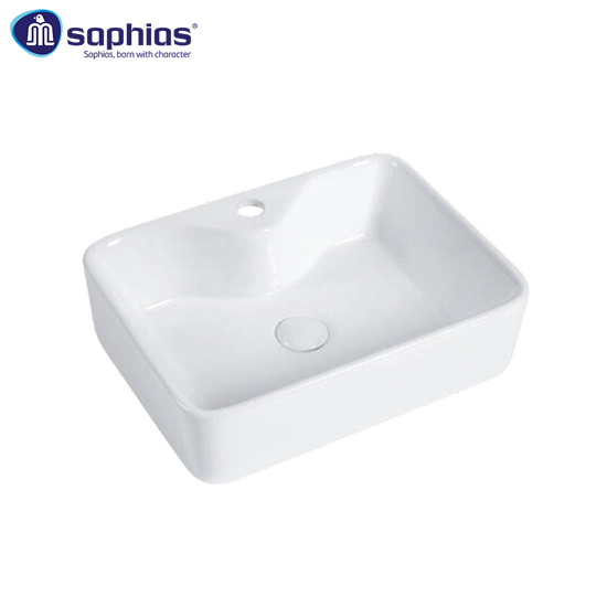 Chậu rửa mặt lavabo vân đá trắng đen Saphias TS-8008A - Image 5